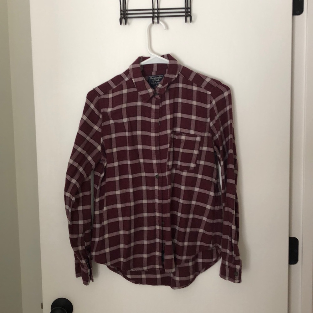 Abercrombie and Fitch Maroon flannel shirt
